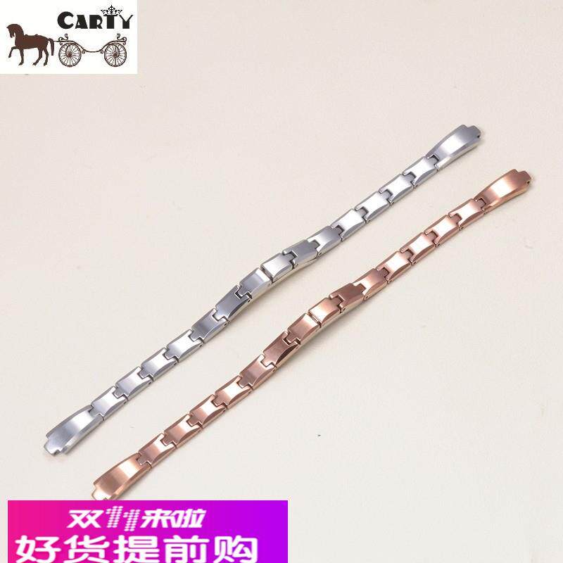 适用原厂钨钢表带乌钢手链手表带凸口宽8凸4mm手表配件女