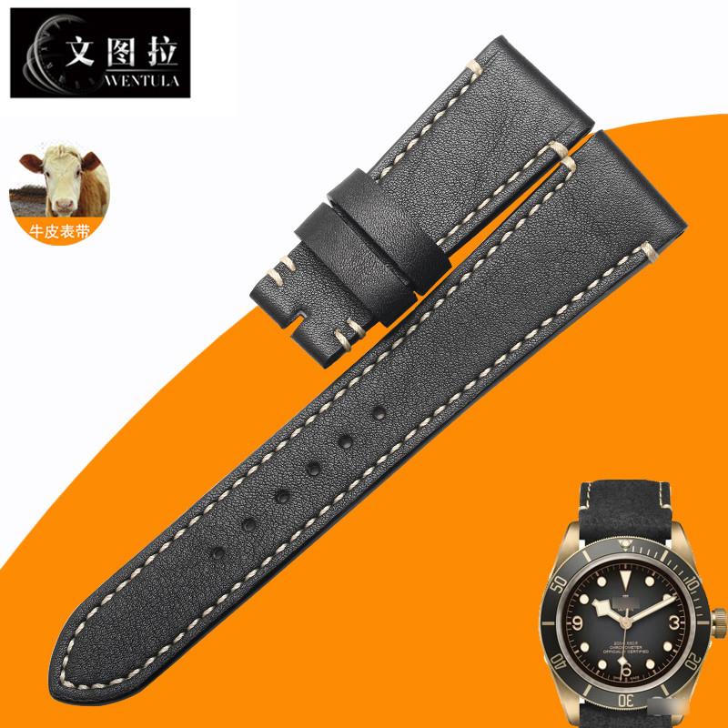 适用原装代用帝陀帝舵碧湾M79250青铜手表带真皮表带男皮带M79030