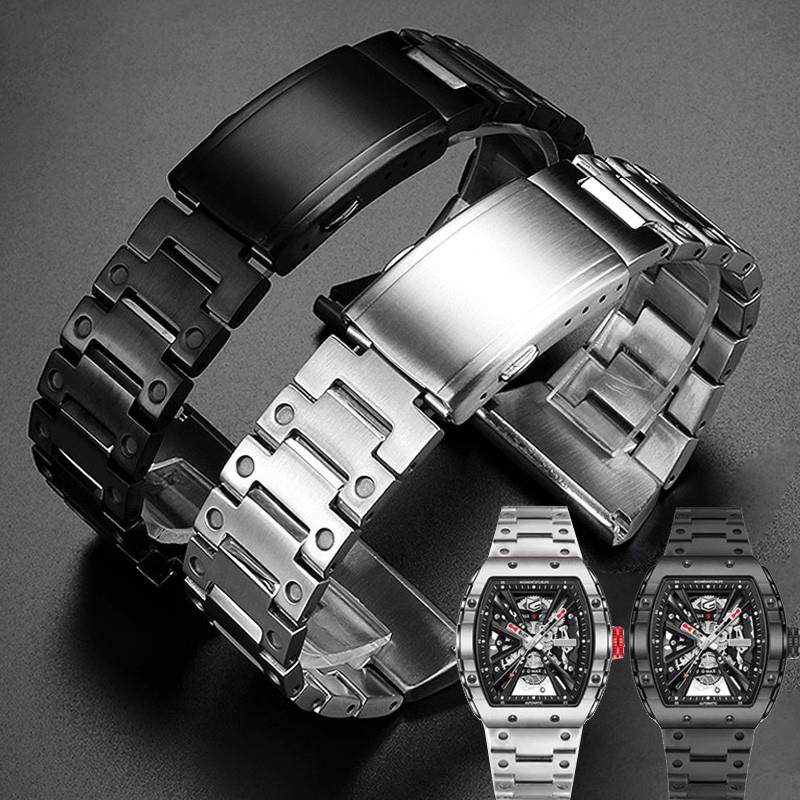 适用原厂精钢手表带格雅航天联名长城G08253G08251钢带男表链26