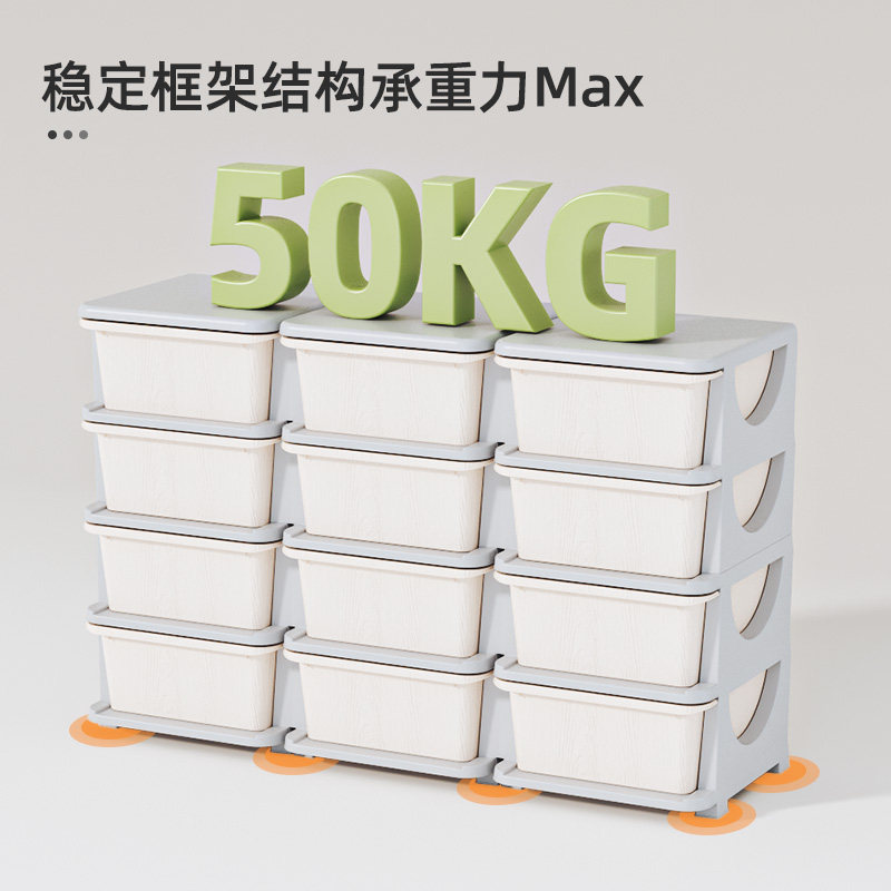 儿童收纳层架玩具收纳层架抽屉式储物柜子大容量置物架塑料卧室牀