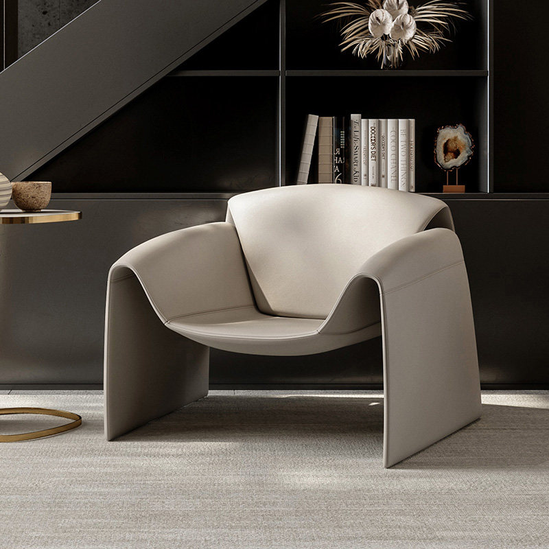 意式轻奢单人沙发椅空间创意设计师北欧简约风懒人客厅休闲椅