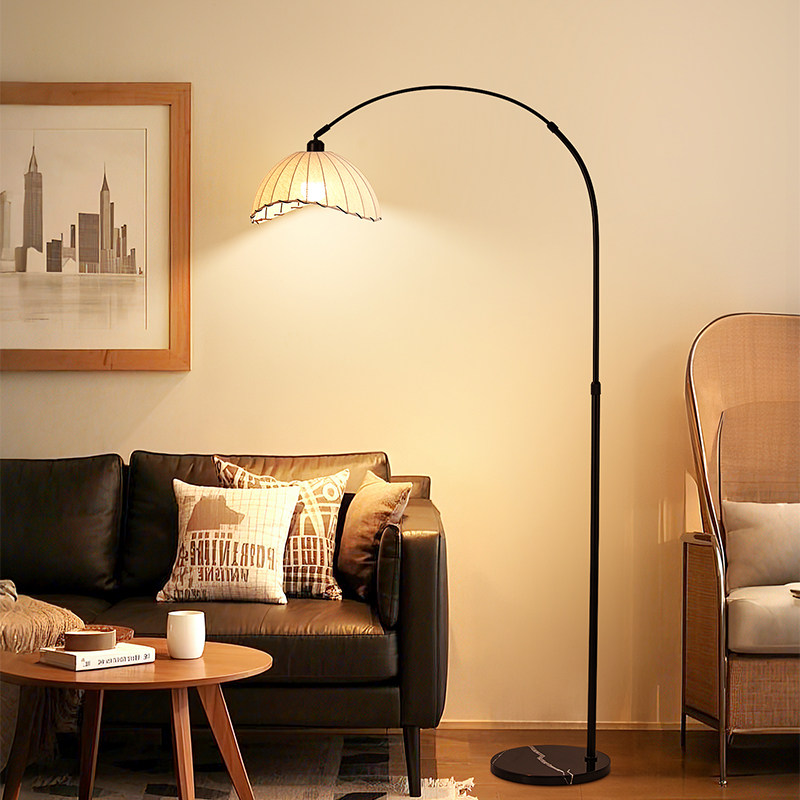 中古侘寂风钓鱼灯落地灯客厅卧室沙发旁边角新款法式覆古氛围台灯