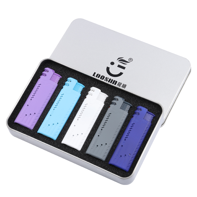 正品直冲防风打火机蓝焰充气加厚耐摔金属家用高档个性创意送礼男