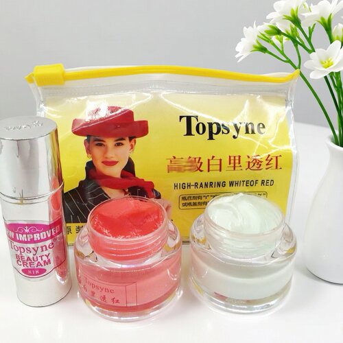 莎柏Topsyne托仙奴白里透红银盖早晚三合一日晚化妆品套装包邮
