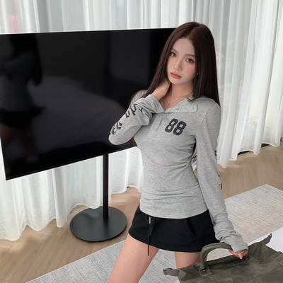 KTDA哥特字母做旧印花防晒罩衫女