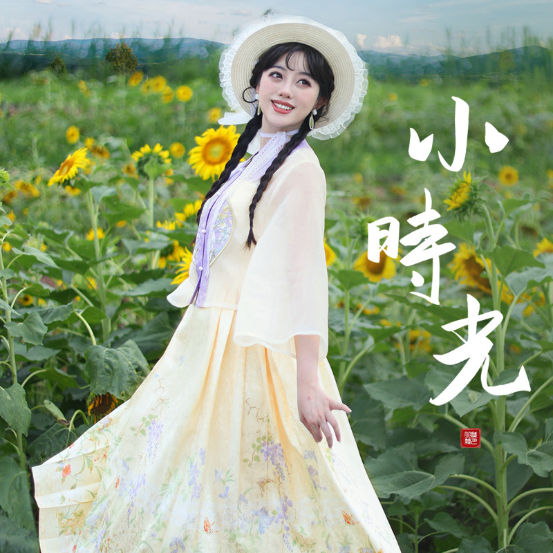 听月小筑【小时光】原创女春夏明制方领短衫国风新中式改良汉服