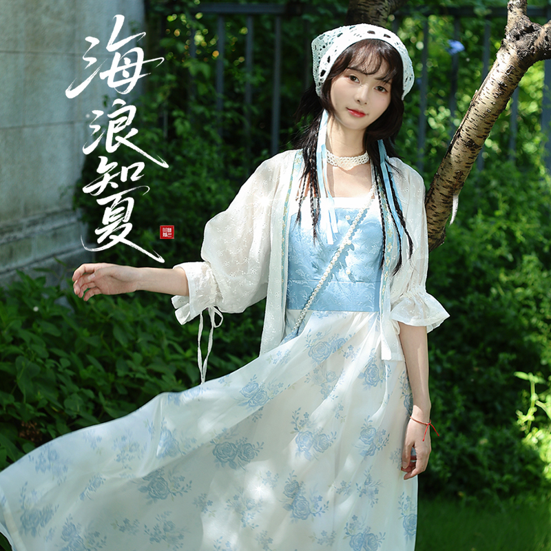 听月小筑【海浪知夏】原创女春夏显白国风新中式连衣裙非改良汉服