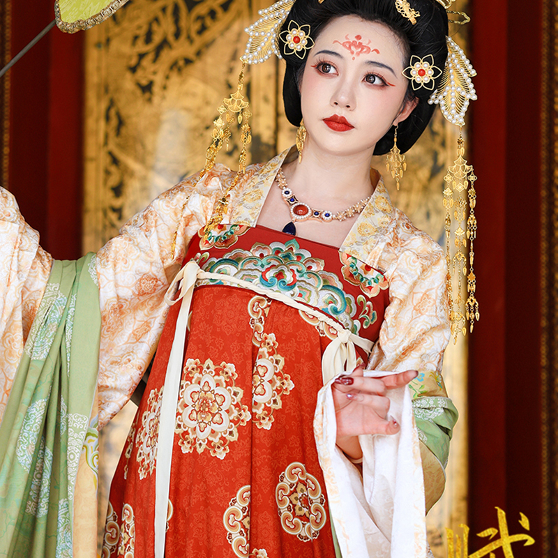 听月小筑【赋春辞】原创女春夏唐制齐胸裙国风新中式唐风改良汉服