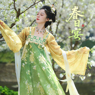 听月小筑【春日宴】原创女春夏唐制齐胸裙国风汉元素改良汉服