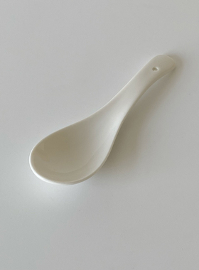 奶白系列调羹陶瓷小汤勺12ml餐厅家用饭勺子白色陶瓷汤匙