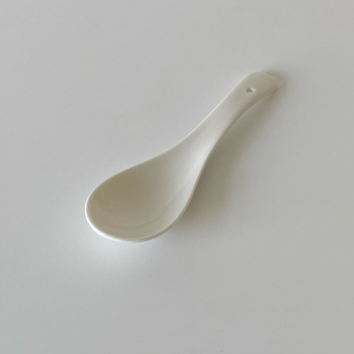 奶白系列调羹陶瓷小汤勺12ml餐厅家用饭勺子白色陶瓷汤匙