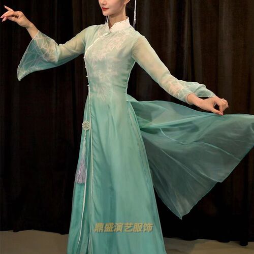 国风演出服古典舞蹈服灵儿同款探窗成人J女淡雅中国舞定制服装艺