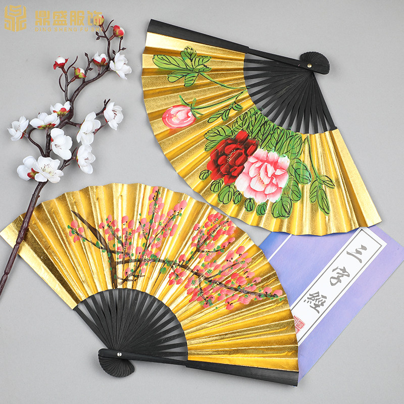 戏曲扇子戏剧用品道具扇子贵妃醉酒金扇花旦扇子T京剧越剧专用扇