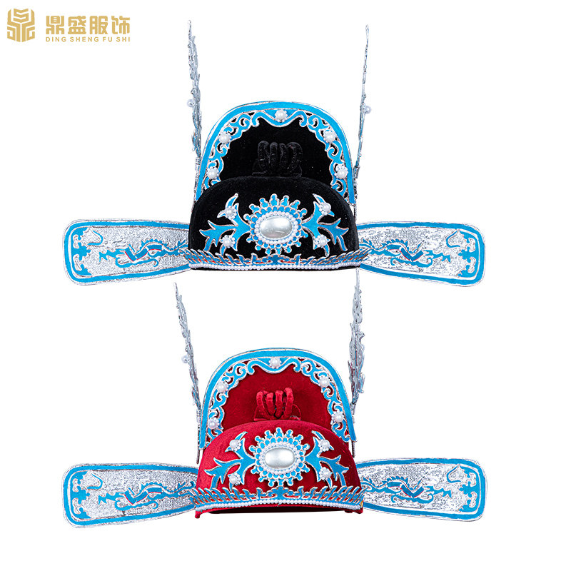 戏装京剧越剧戏曲l盔帽舞台演出盔头驸马帽新郎财神中档状元帽