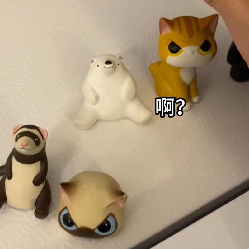 新款伪装猫咪的动物们猫头套变装猫摆件手办可爱奇趣造景公仔萌系