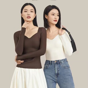 2026春秋季草本出色超模云朵肌底衣裸感7A抗菌保暖内衣女长袖T恤