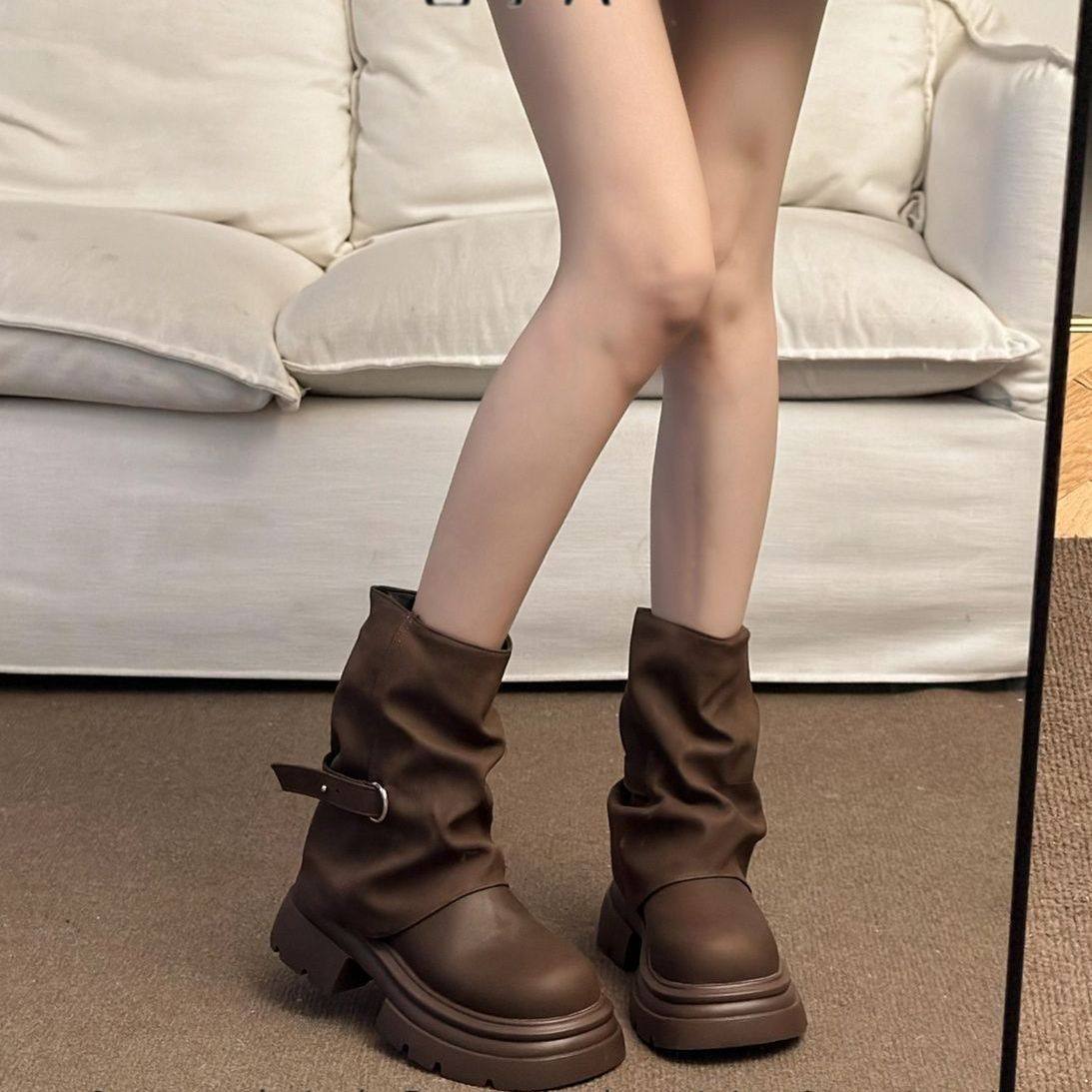 现货流行超火马丁靴女2025新款英伦风早秋美拉德配裙子洋气短靴女,女鞋,马丁靴,淘宝优惠券,粉丝福利购,淘宝优惠卷