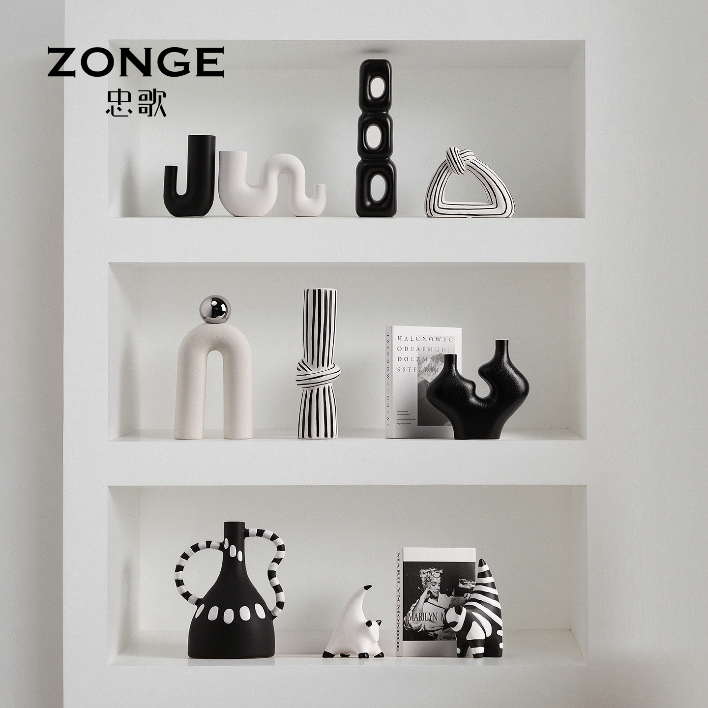 轻奢创意展示柜陶瓷花瓶客厅酒柜电视柜套装摆件乔迁之喜礼物全套