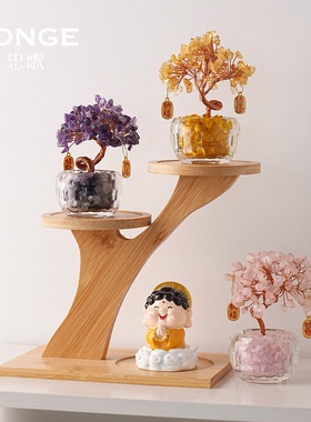 （聚财纳福）忠歌天然水晶发财树