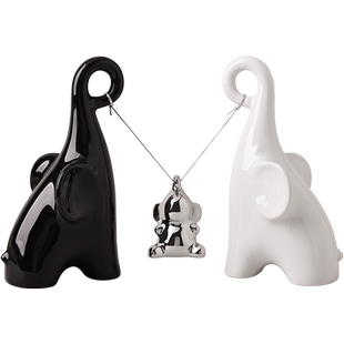 轻奢风创意桌面大象摆件家居饰品客厅电视柜高档酒柜装饰乔迁礼物