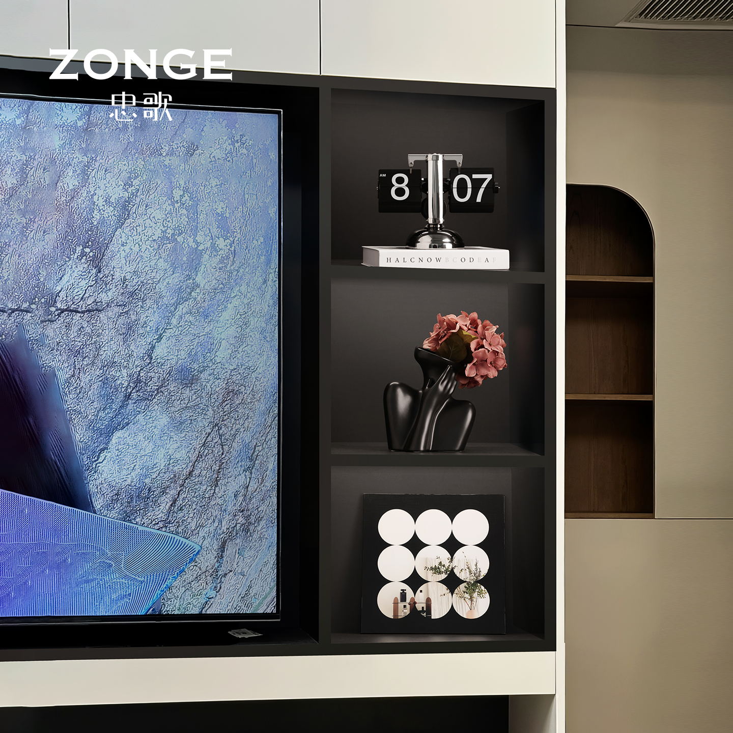 客厅电视柜壁龛装饰展示柜组合中古风摆件花瓶乔迁新居礼物送朋友,家居饰品,装饰摆件,淘宝优惠券,粉丝福利购,淘宝优惠卷