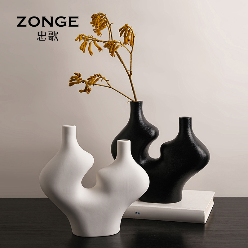 忠歌陶瓷双峰创意花瓶