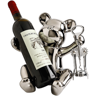 轻奢风暴力熊红酒架电视柜子酒柜装饰品摆件家居客厅乔迁新居礼品