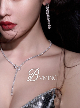 bvminc 马蹄满钻Y字项链 S925银材质 珠宝级别