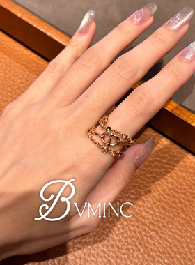 bvminc 日杂同款 三层链条猪鼻子戒指 S925银
