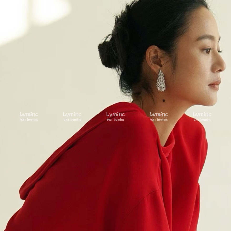 bvminc 日杂同款满钻羽毛耳环中号/大号