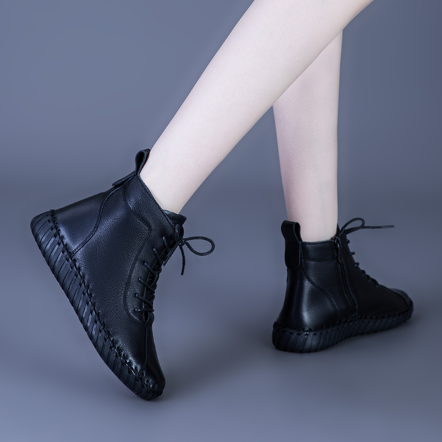 头层牛皮真皮软底休闲舒适