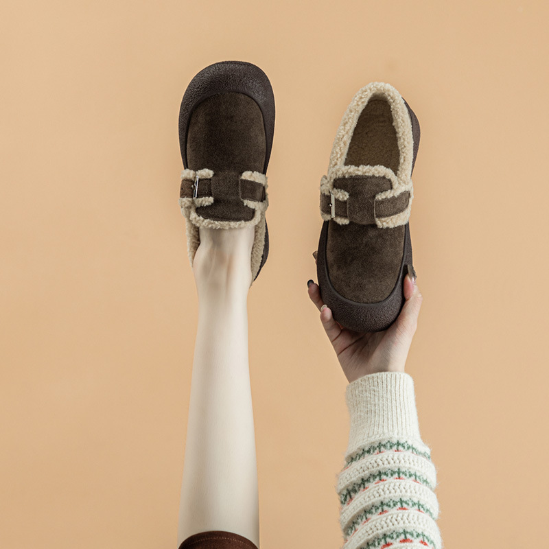 真皮牛皮2025秋冬新款豆豆鞋