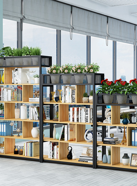 办公室隔断架子网红装饰屏风落地书架工业风置物架花槽花架矮隔断