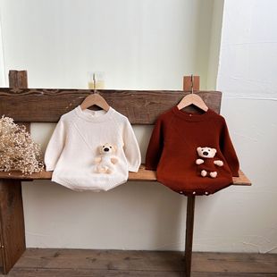 三个月超萌洋气毛衣小月龄一岁女宝宝多巴胺穿搭包屁公主外出衣服