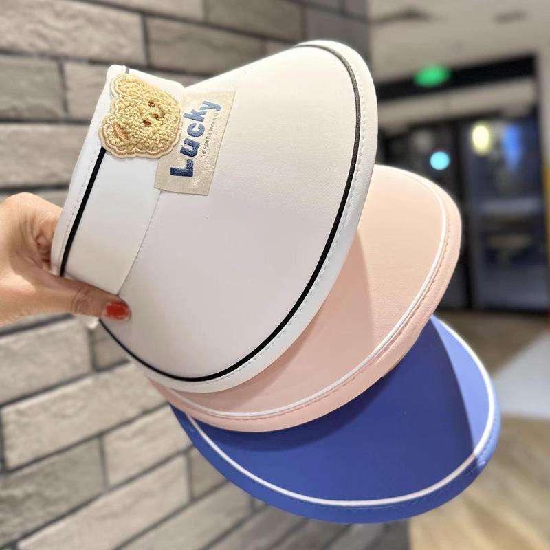 儿童遮阳帽夏季新款防晒帽宝宝帽卡通空顶帽大帽檐防紫外线太阳帽