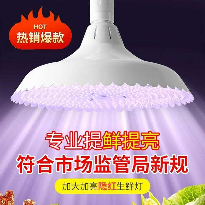 2024新款新国标led生鲜灯鲜猪肉隐红光熟食海鲜水果白光市场专用1
