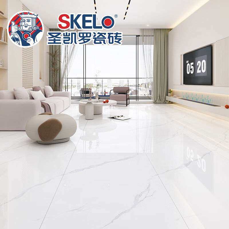 圣凯罗（SKELO）钻石釉通体大理石瓷砖地砖900x1800客厅地板砖背