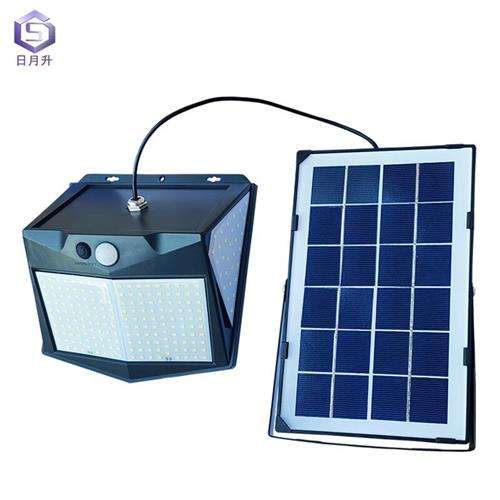 日月升RYS-B23太阳能壁灯户外庭院墙壁灯人体感应灯室外防水墙壁