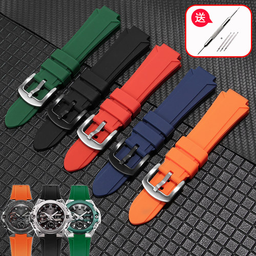 适配CASIO表带男G-SHOCK系列GSTF-B400/b200钢铁之心矽胶表炼