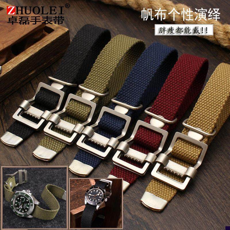 适配精工5号劳力士水鬼可水洗帆布xNATO新款手表带透气运动2022mm