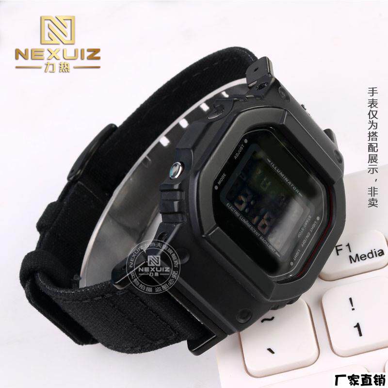 适配品质适用卡西欧DW-56005610GW-B5600小方块金银砖改装帆布表