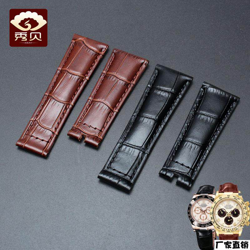 适配品质真皮手表带适配劳力士宇宙计型迪通拿116515LN头层牛皮男