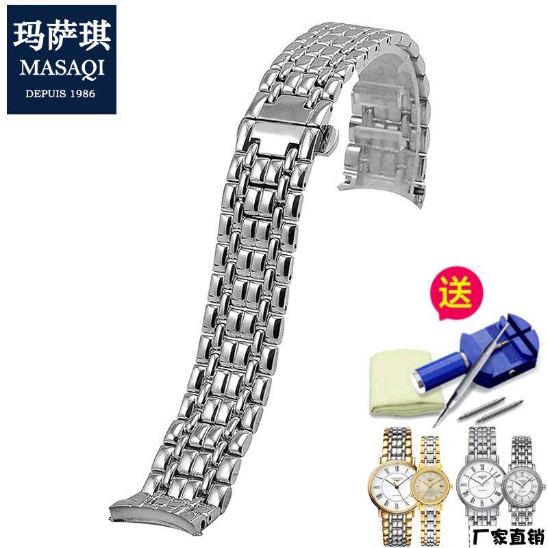 适配品质适用浪琴瑰丽系列L4.821专用钢带女款瑰丽钢带精钢表带
