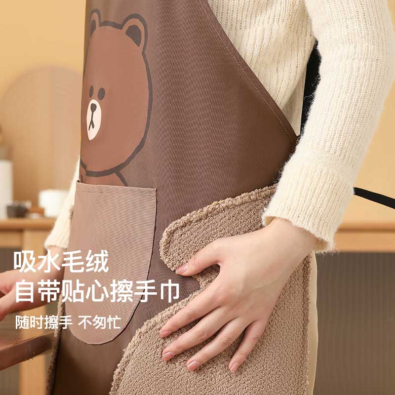 擦手围裙厨房家用2026新款防水溅防油做饭工作服女围腰餐饮薄款