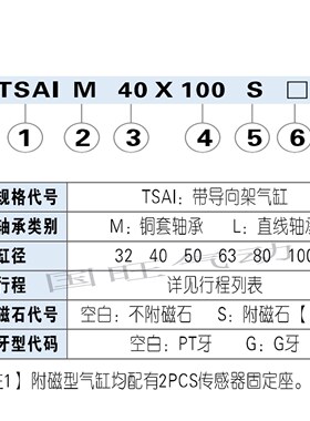 带导向架气缸TSAI系列TSAIM/L-32/40/50X50/100/150