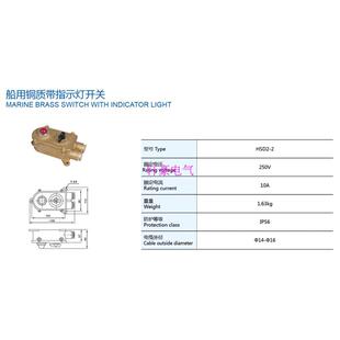 船用铜质带指示灯开关 HSD2 厂家直销