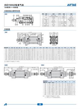 SAID亚德客AIRTAC气缸SAIJ SAI80X175X200X225X250X275X300X325-S
