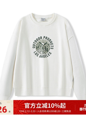 outdoor products春夏新款山系圆领螺纹袖logo户外休闲卫衣女