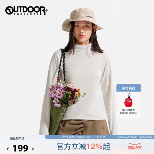 outdoor products 加州云雀新款长袖T恤女户外保暖高领厚款打底衫
