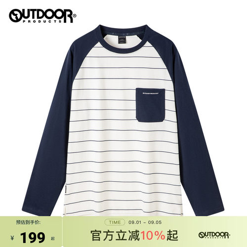 outdoor products 加州云雀长袖T恤男女款吸湿透气简约休闲通勤